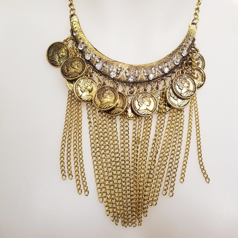 Tribal Golden Coin Necklace